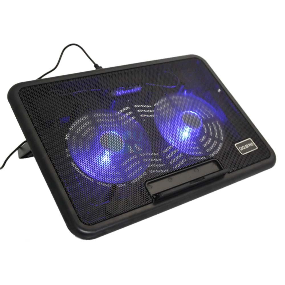 Foldable 1215" Laptop Tablet USB 2 Fan LED Cooling Cooler Adjust Stand